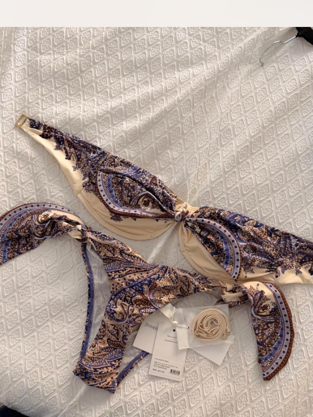 Zimmermann Paisley Print Beige & Purple Bikini Set